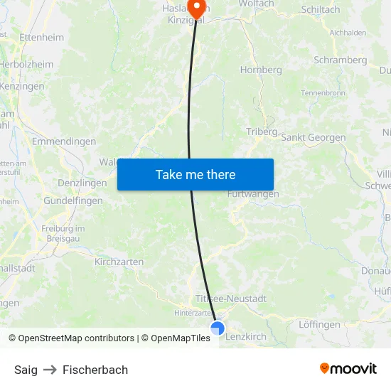 Saig to Fischerbach map