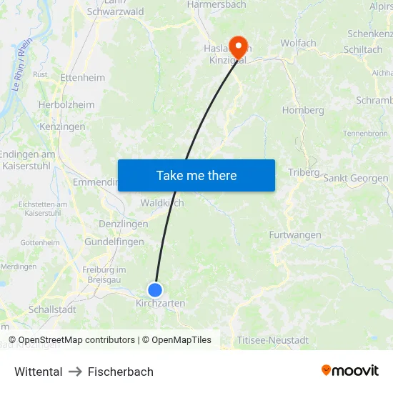 Wittental to Fischerbach map
