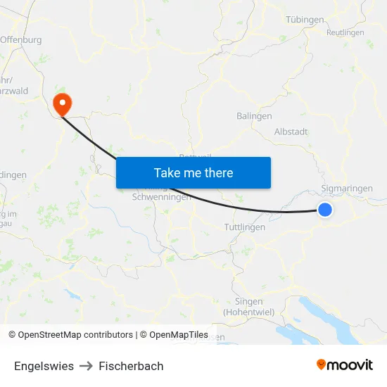 Engelswies to Fischerbach map
