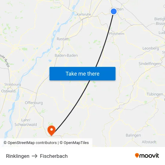 Rinklingen to Fischerbach map