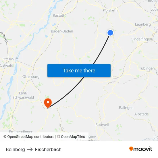 Beinberg to Fischerbach map