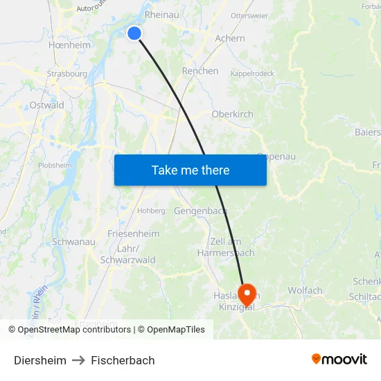 Diersheim to Fischerbach map