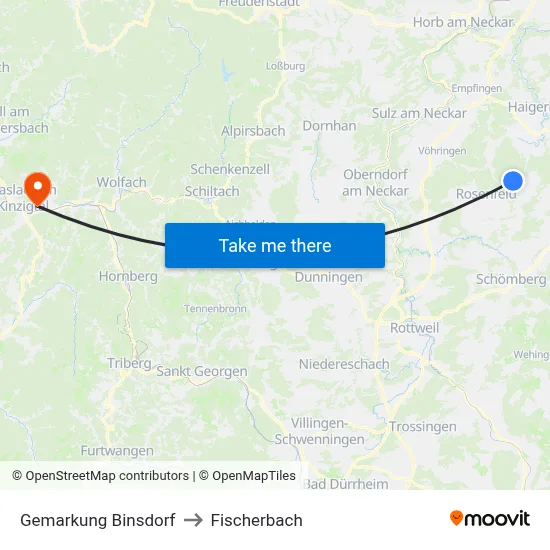 Gemarkung Binsdorf to Fischerbach map