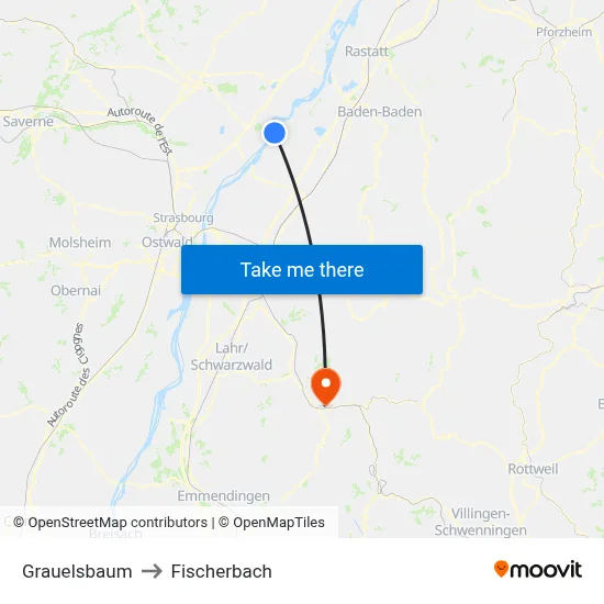 Grauelsbaum to Fischerbach map