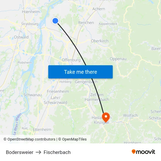 Bodersweier to Fischerbach map