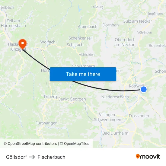 Göllsdorf to Fischerbach map