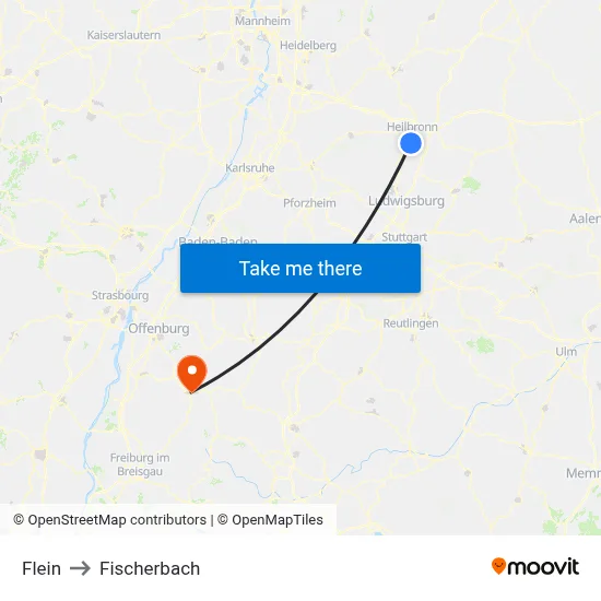 Flein to Fischerbach map