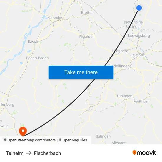 Talheim to Fischerbach map
