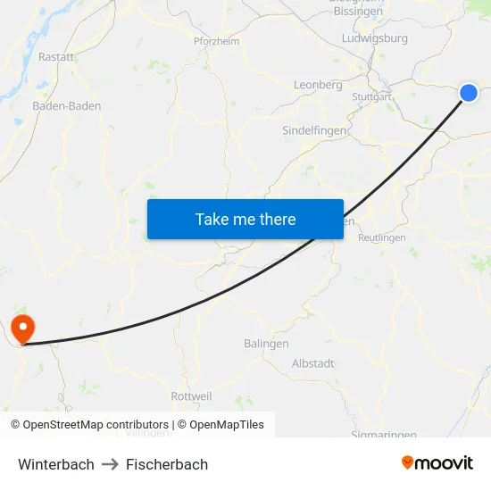 Winterbach to Fischerbach map