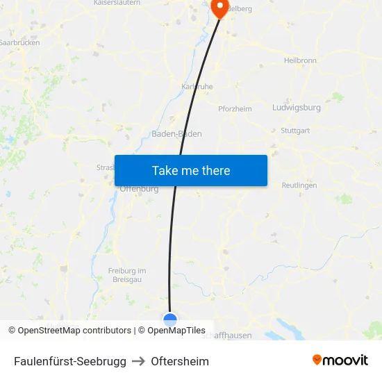 Faulenfürst-Seebrugg to Oftersheim map
