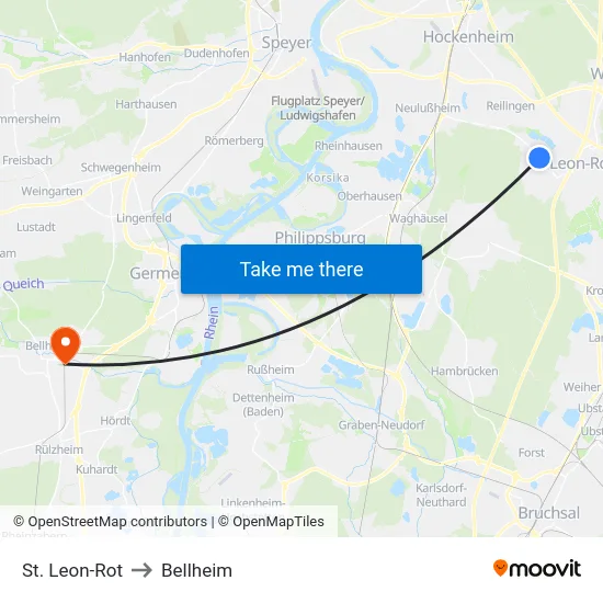 St. Leon-Rot to Bellheim map