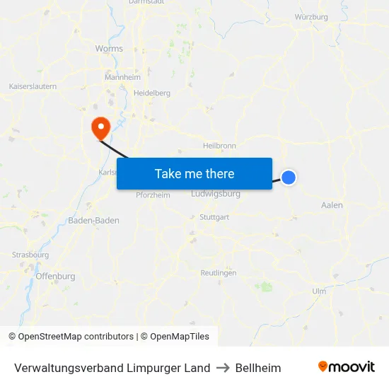 Verwaltungsverband Limpurger Land to Bellheim map