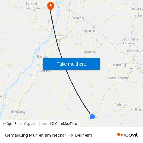 Gemarkung Mühlen am Neckar to Bellheim map
