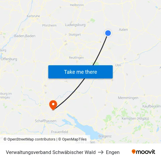 Verwaltungsverband Schwäbischer Wald to Engen map