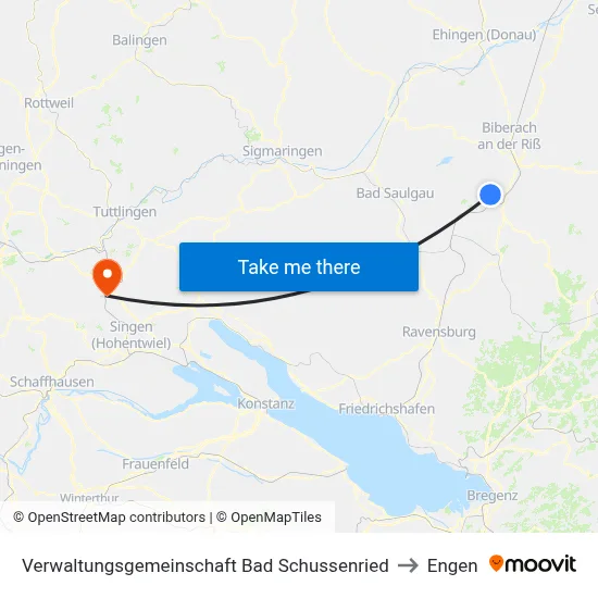 Verwaltungsgemeinschaft Bad Schussenried to Engen map