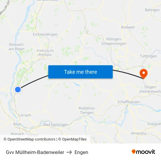 Gvv Müllheim-Badenweiler to Engen map