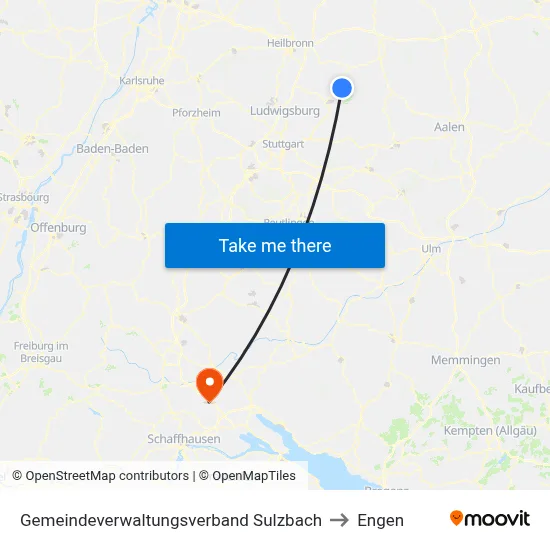 Gemeindeverwaltungsverband Sulzbach to Engen map