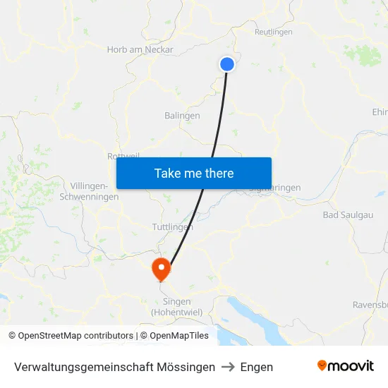 Verwaltungsgemeinschaft Mössingen to Engen map