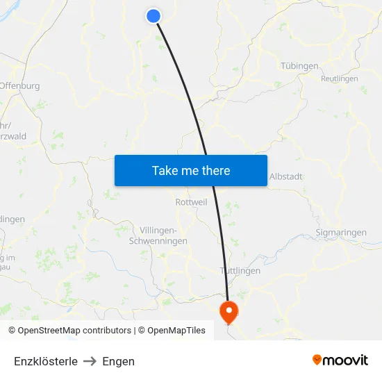 Enzklösterle to Engen map