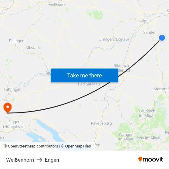 Weißenhorn to Engen map