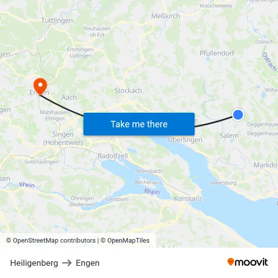 Heiligenberg to Engen map