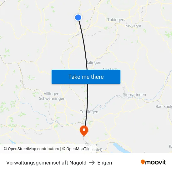 Verwaltungsgemeinschaft Nagold to Engen map