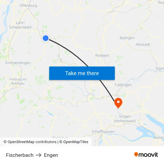 Fischerbach to Engen map