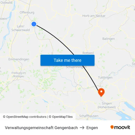Verwaltungsgemeinschaft Gengenbach to Engen map