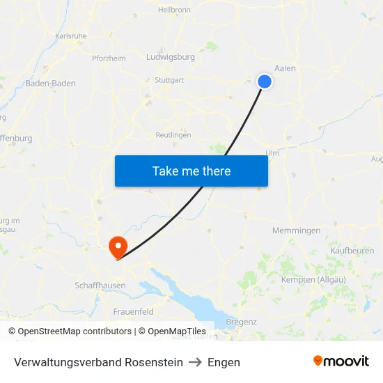Verwaltungsverband Rosenstein to Engen map