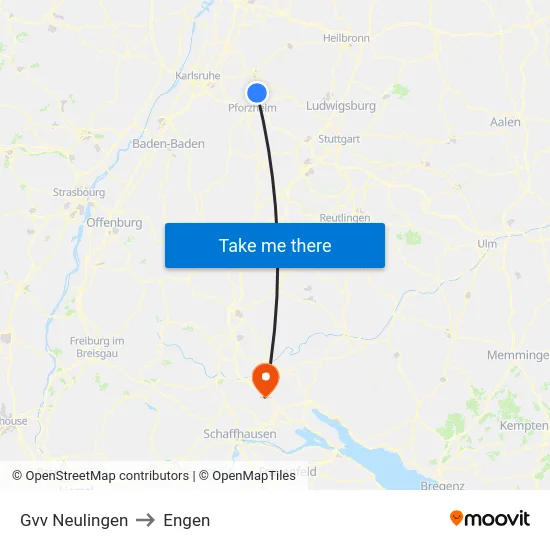 Gvv Neulingen to Engen map