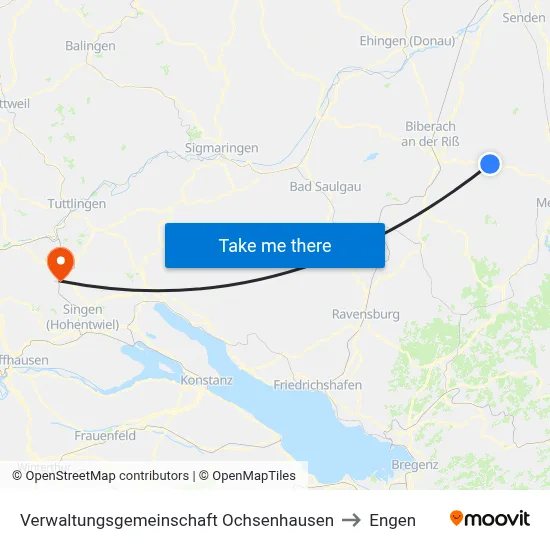 Verwaltungsgemeinschaft Ochsenhausen to Engen map