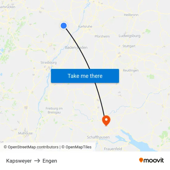 Kapsweyer to Engen map