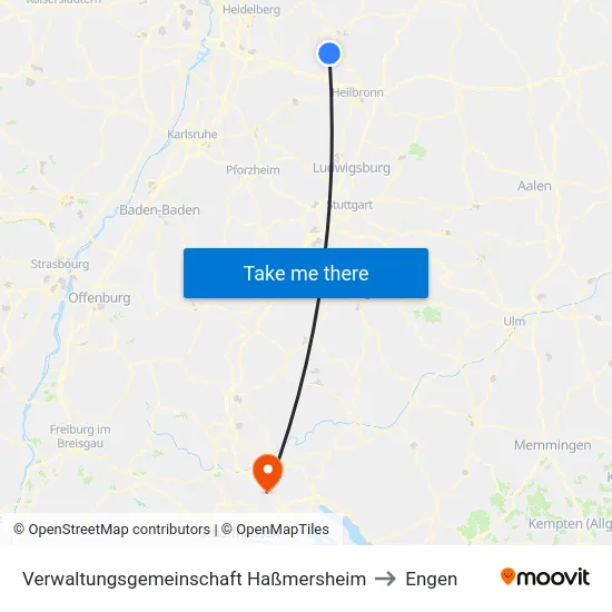 Verwaltungsgemeinschaft Haßmersheim to Engen map