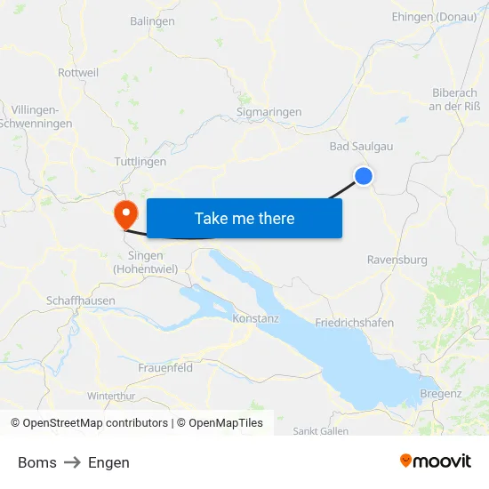 Boms to Engen map