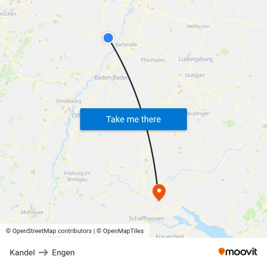 Kandel to Engen map