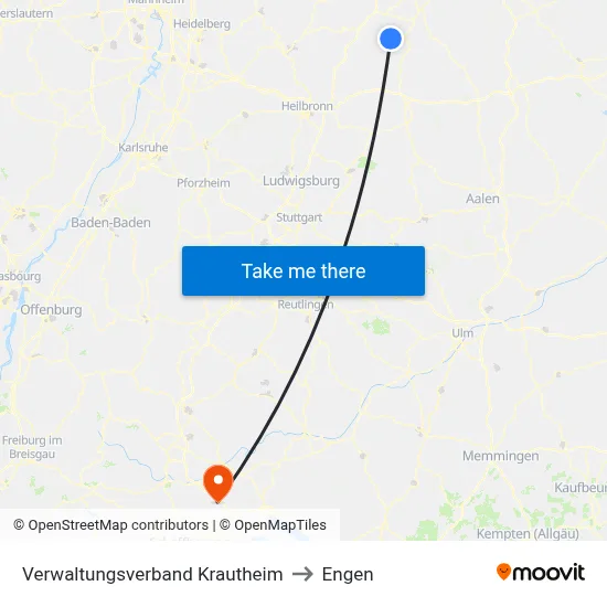 Verwaltungsverband Krautheim to Engen map