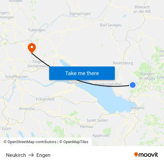 Neukirch to Engen map