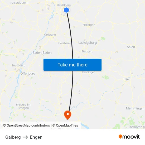 Gaiberg to Engen map