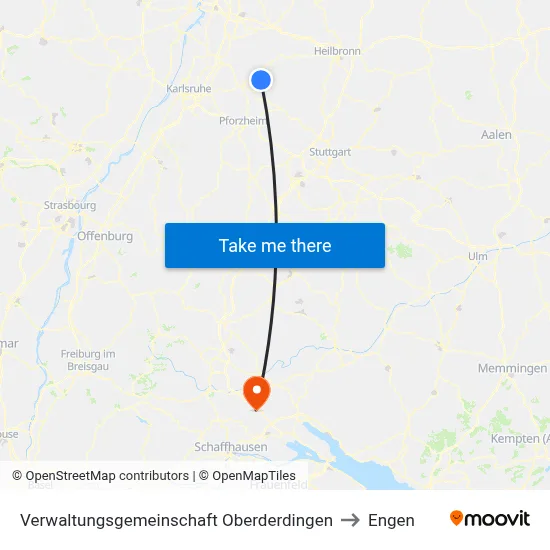Verwaltungsgemeinschaft Oberderdingen to Engen map