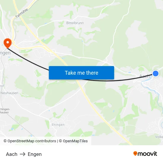 Aach to Engen map