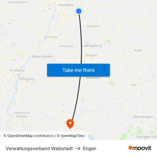 Verwaltungsverband Waibstadt to Engen map