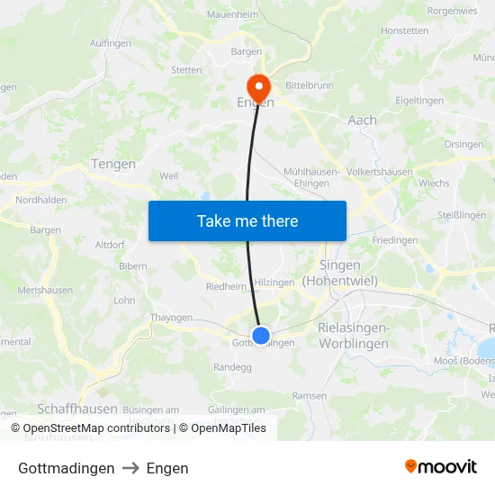 Gottmadingen to Engen map