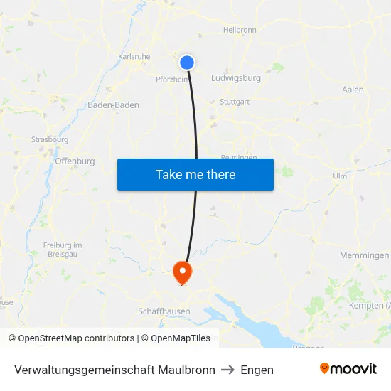 Verwaltungsgemeinschaft Maulbronn to Engen map