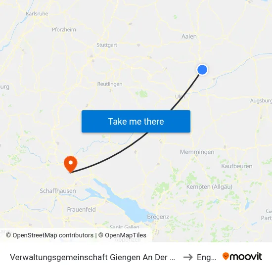 Verwaltungsgemeinschaft Giengen An Der Brenz to Engen map