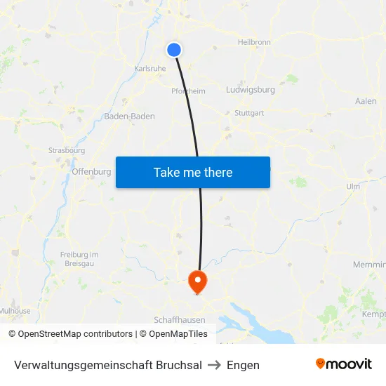 Verwaltungsgemeinschaft Bruchsal to Engen map