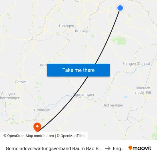 Gemeindeverwaltungsverband Raum Bad Boll to Engen map