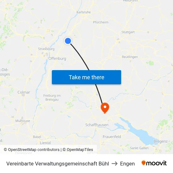 Vereinbarte Verwaltungsgemeinschaft Bühl to Engen map