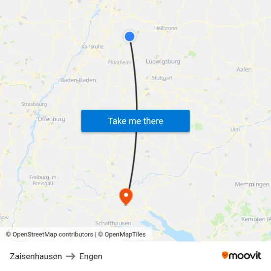 Zaisenhausen to Engen map
