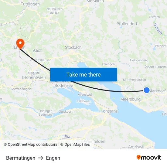 Bermatingen to Engen map