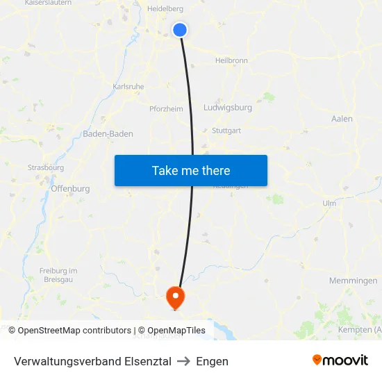 Verwaltungsverband Elsenztal to Engen map